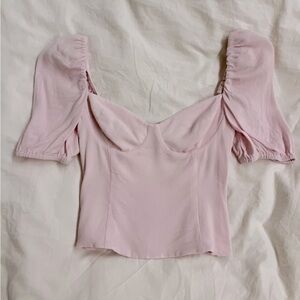 aritiza wilfred novella baby pink top